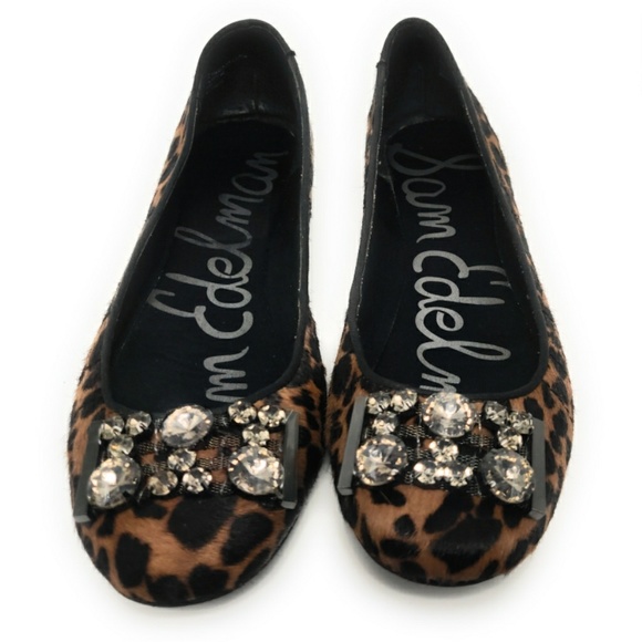 Sam Eldelman Caper jewel Leopard fur print loafers - Picture 5 of 8